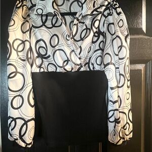 Black and White Patterned Blouse